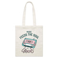 Music Feeds The Soul Parcel Canvas Tote Bag Default Title Small Tote Bag Music Printed In Australia