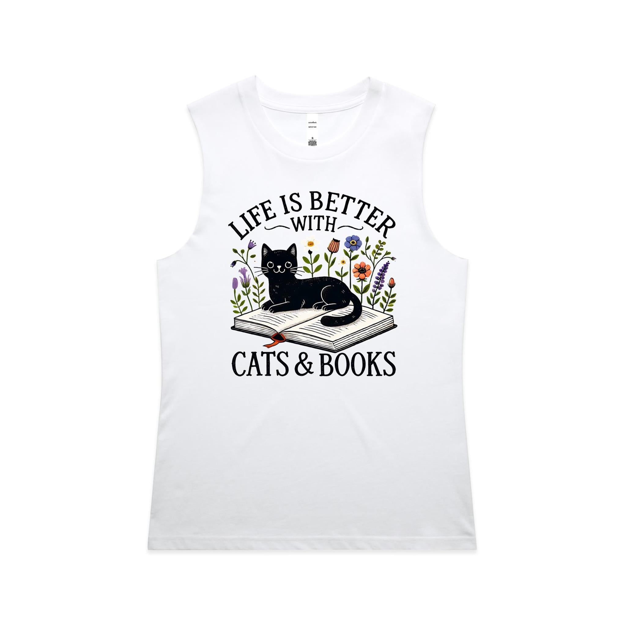 Life Is Better With Cats And Books - AS Colour Women's Maple Tank