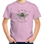Save The Bees - Kids Youth T-Shirt Pink Kids Youth T-shirt animal Environment Printed In Australia