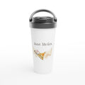 Just Relax - White 15oz Stainless Steel Travel Mug Default Title Travel Mug Coffee Globally Fulfilled