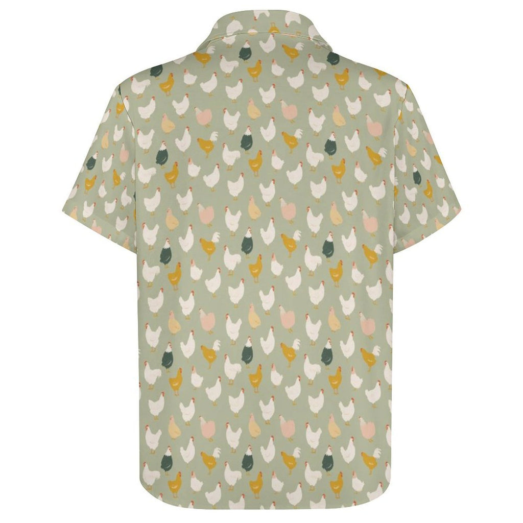 Chicken Life Women's Collared Pocketless Short Sleeve Shirt