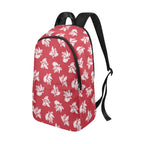 Red Retro Foliage, Hawaiian Flower - Fabric Backpack