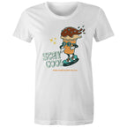 Stay Cool, Find Your Happy Place, Ice Cream, Skateboard - Womens T-shirt White Womens T-shirt Printed In Australia Summer