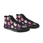 Pink Daisy Women's High Top Canvas Shoes Womens Classic High Top Shoes Plants Printed Offshore