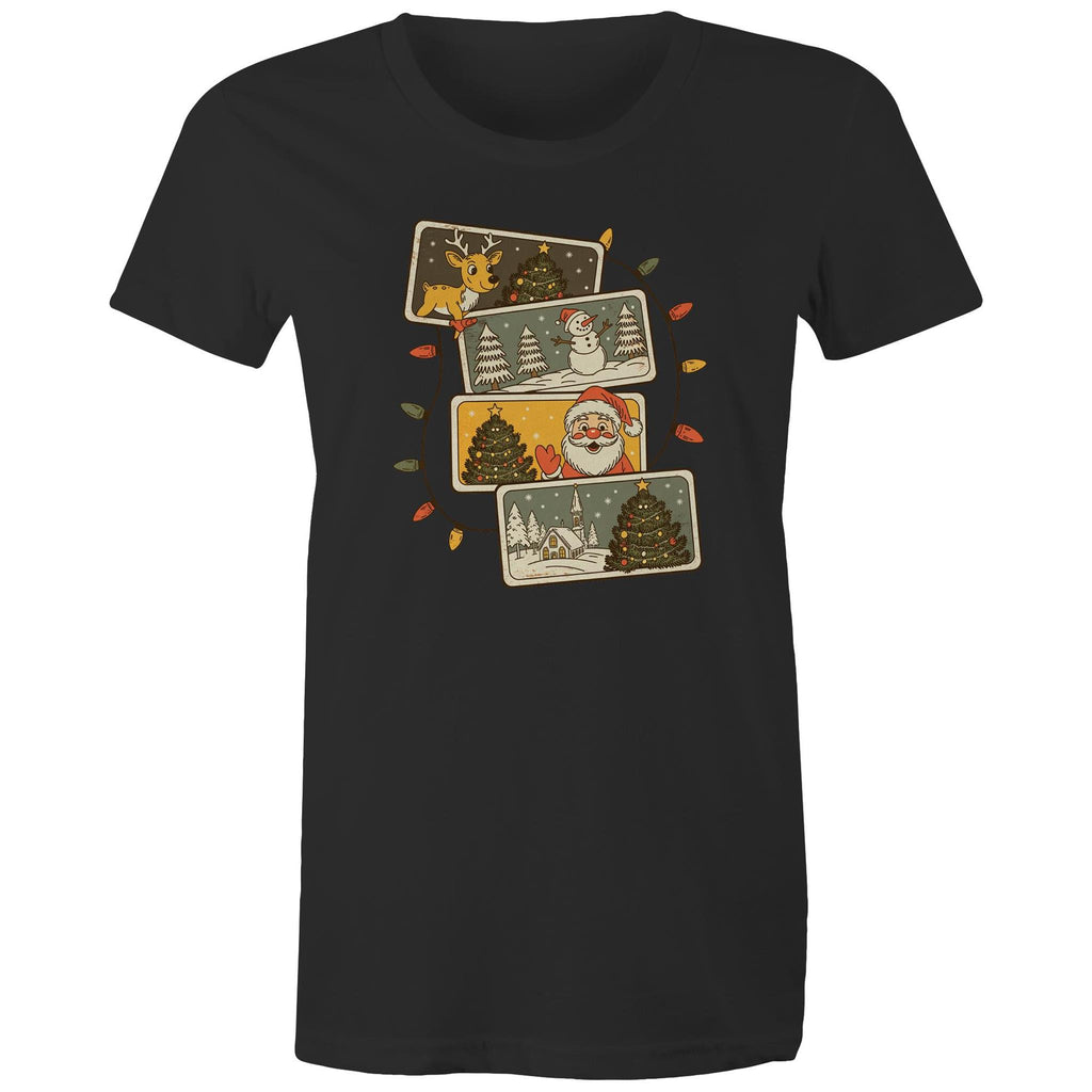Retro Christmas Cards - Womens T-shirt