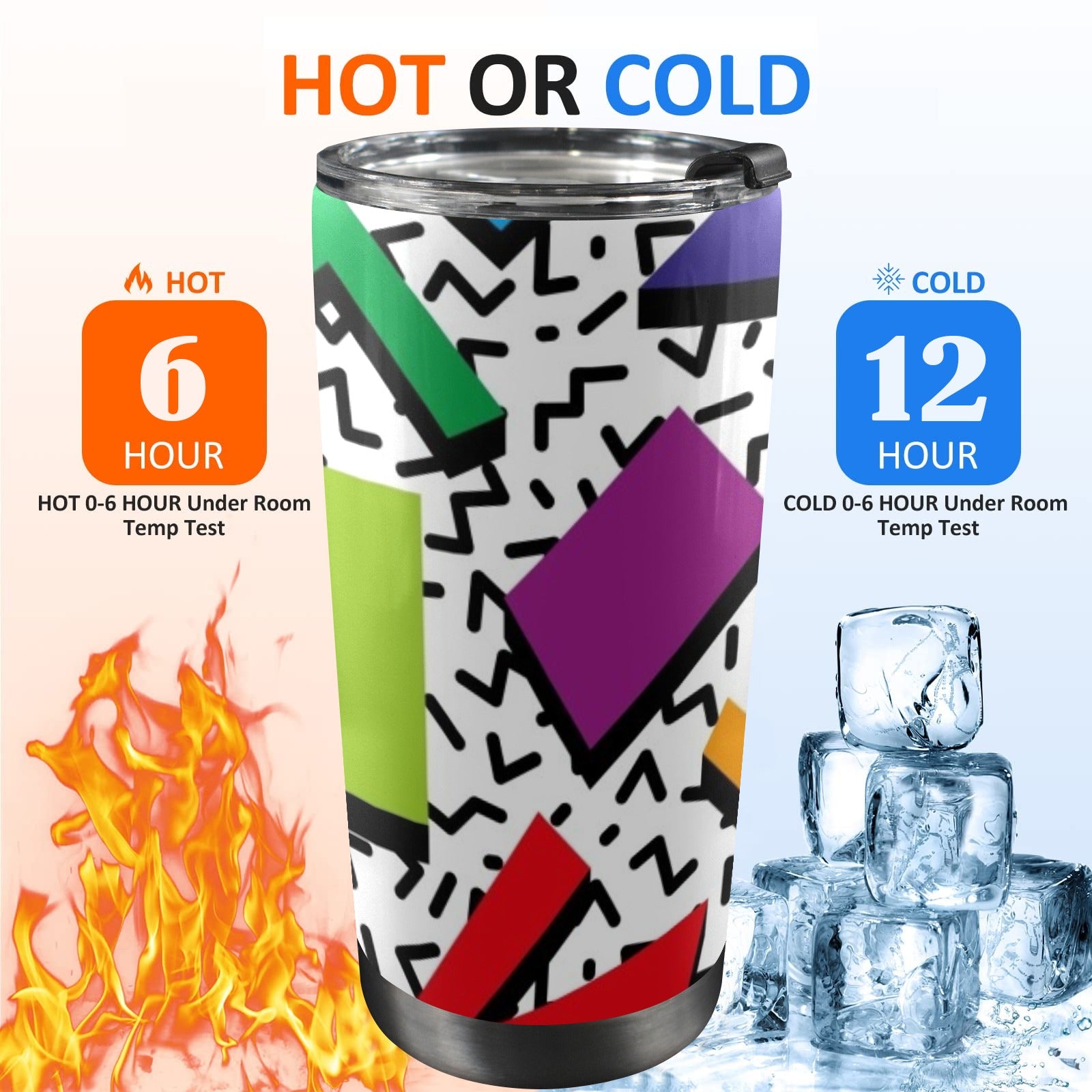 Graphic 80's - 20oz Mobile Tumbler with Lid (Black Lock)