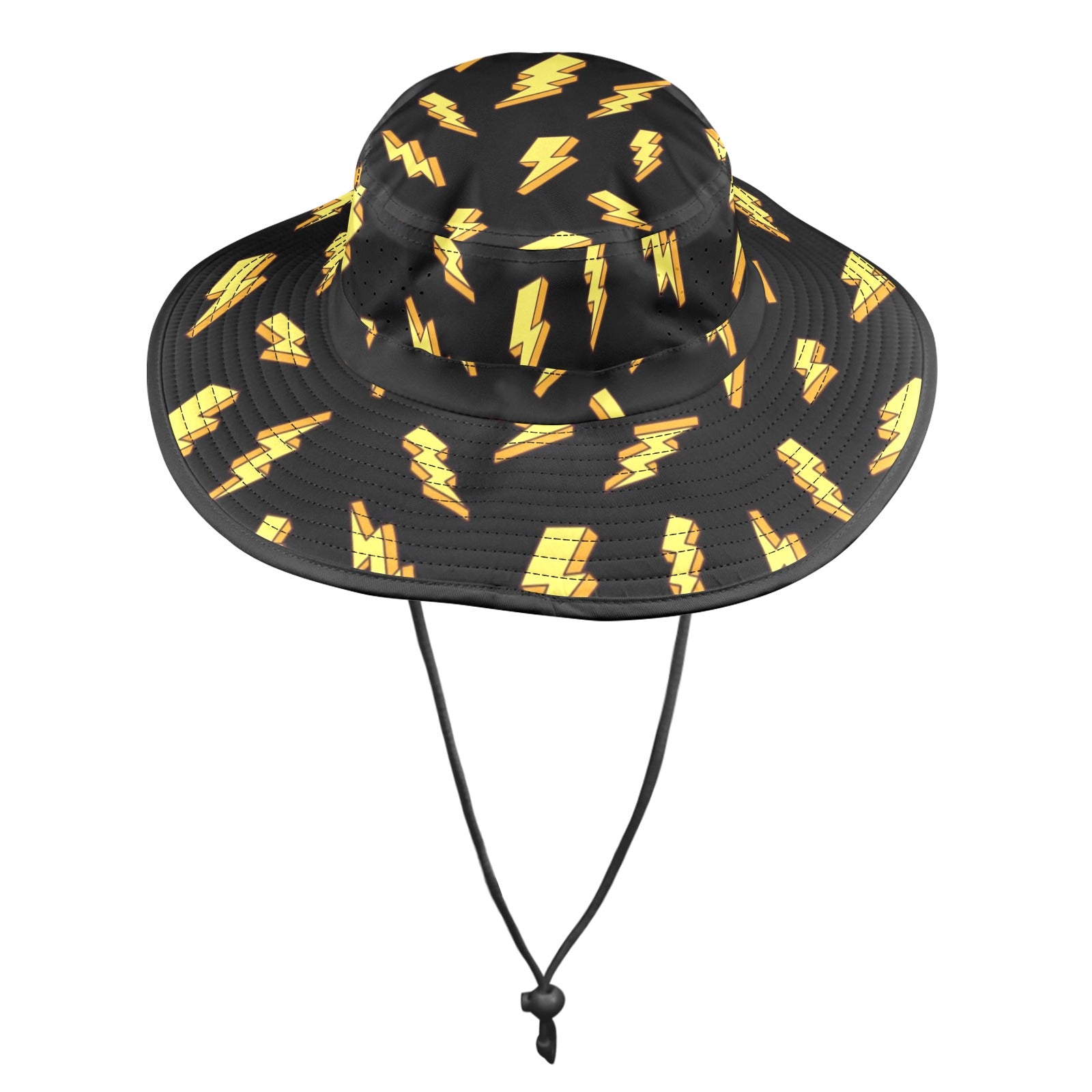 Lightning Bolts - Wide Brim Bucket Hat Wide Brim Bucket Hat comic Printed Offshore
