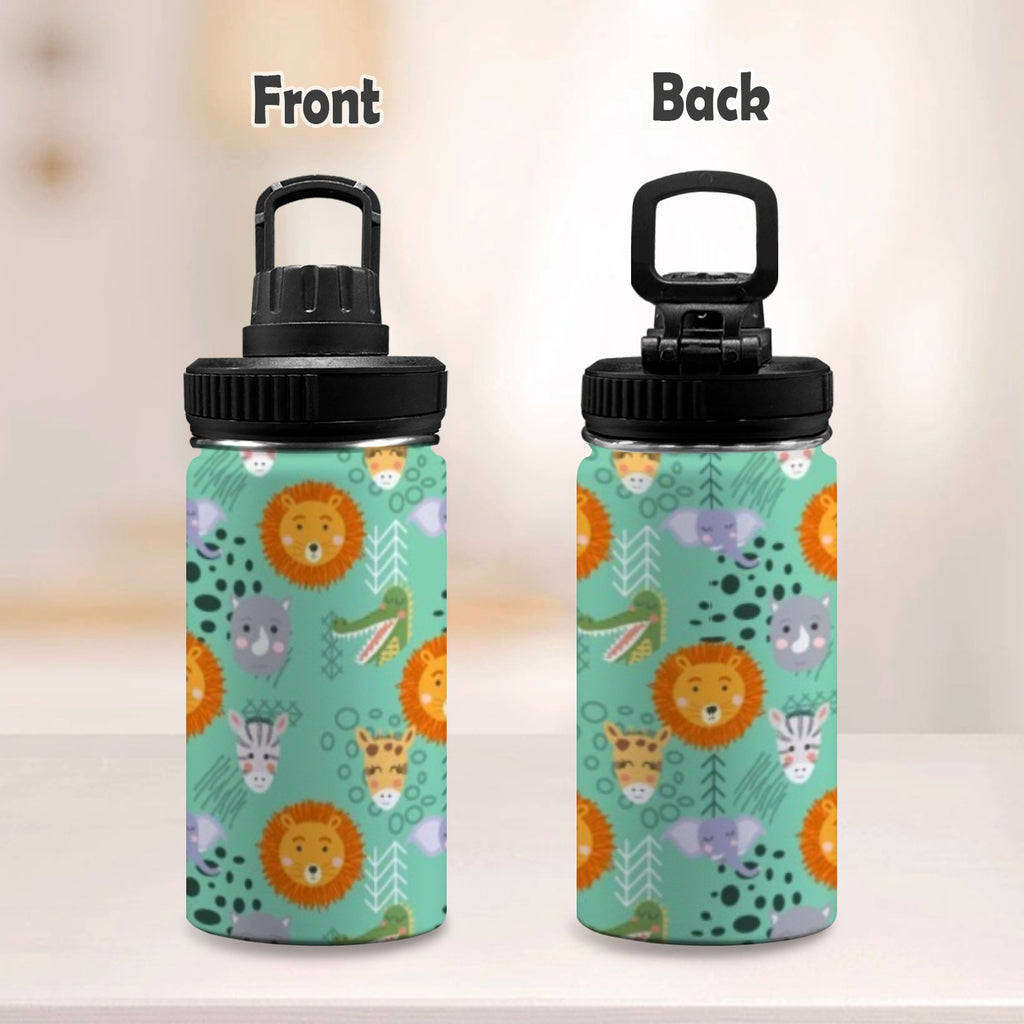 Safari Animals Kids Water Bottle with Chug Lid (12 oz) Kids Water Bottle with Chug Lid animal Printed Offshore