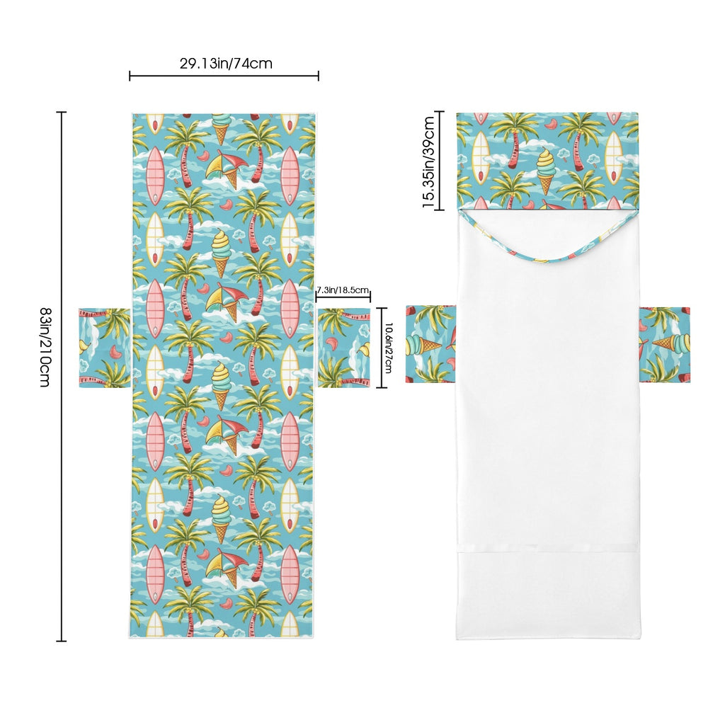 Summer Surf Beach Chair Towel Cover with Side Pockets