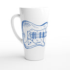 Guitar - White Latte 17oz Ceramic Mug Default Title Latte Mug Globally Fulfilled Music