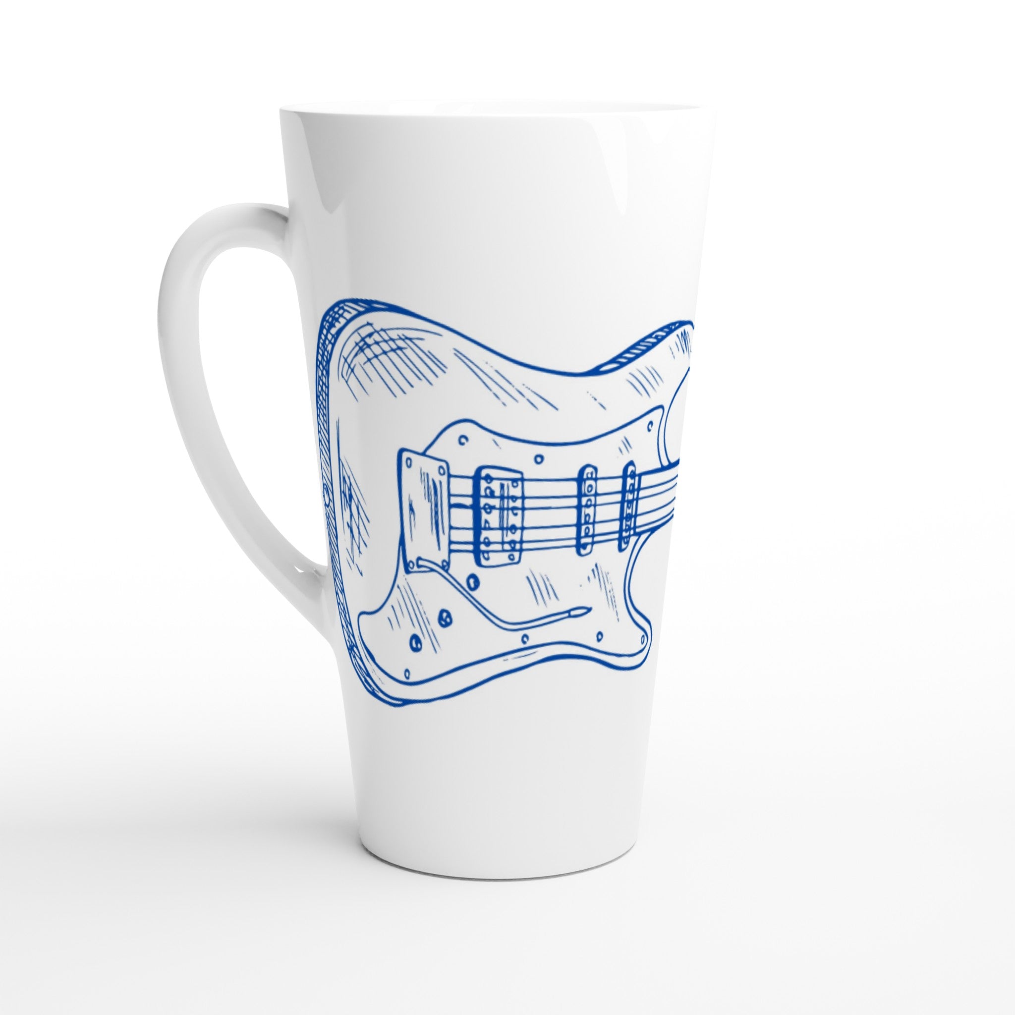 Guitar - White Latte 17oz Ceramic Mug Default Title Latte Mug Globally Fulfilled Music