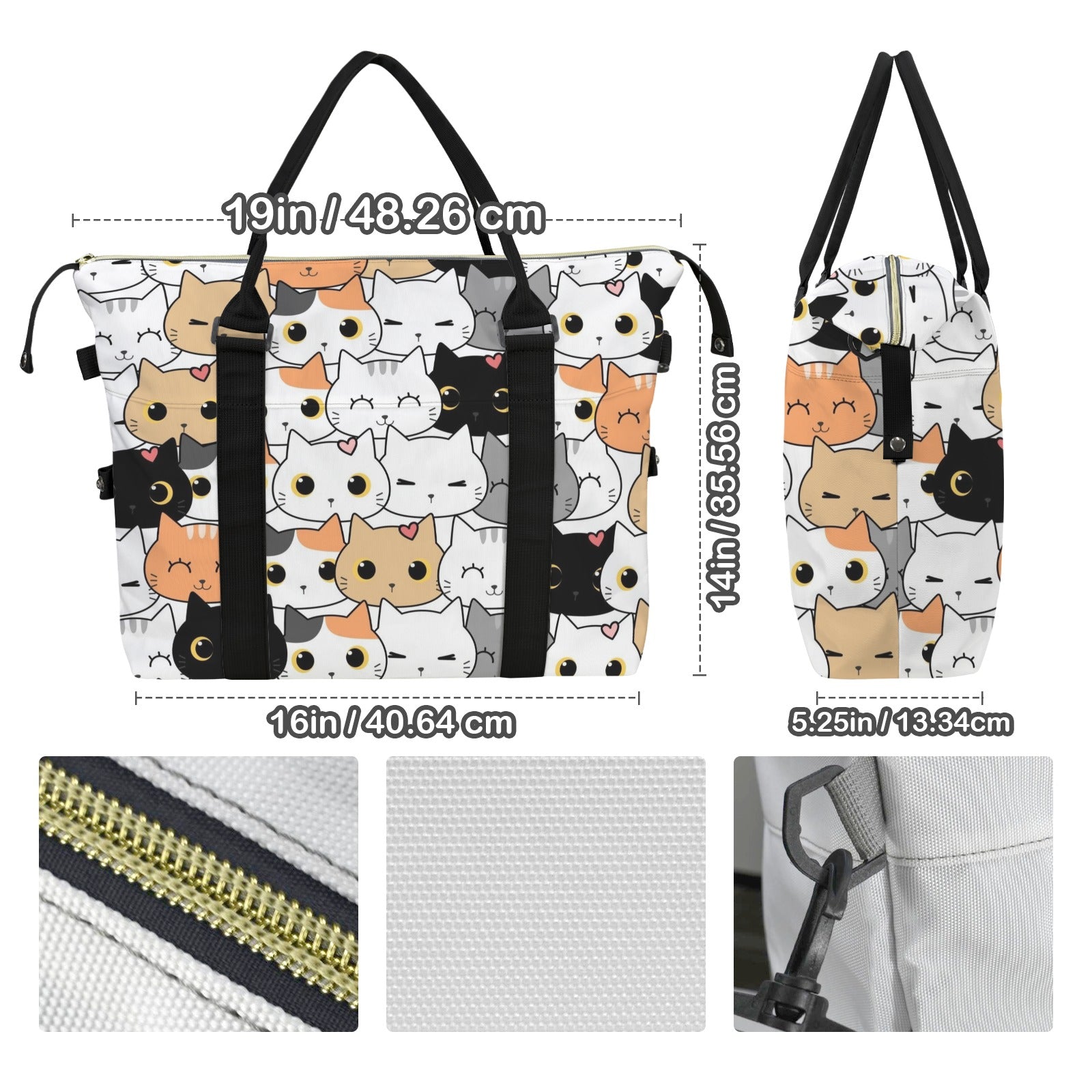 Cute Cartoon Cats Duffle Bag-Simple (Model 1715) Duffle Bag-Simple (1715)