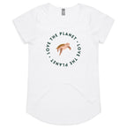 Love The Planet, Turtle - Womens Scoop Neck T-Shirt White Womens Scoop Neck T-shirt animal Environment Printed In Australia