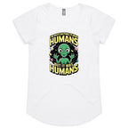 Alien, I'm Not Saying It Was Humans - Womens Scoop Neck T-Shirt White Womens Scoop Neck T-shirt Printed In Australia Sci Fi