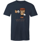 Even My Coffee Needs Coffee - Mens T-Shirt Navy Mens T-shirt Coffee Printed In Australia