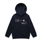 Cat String Theory Physics Kids AS Colour Hoodie Navy Kids Hoodie animal Printed In Australia Science