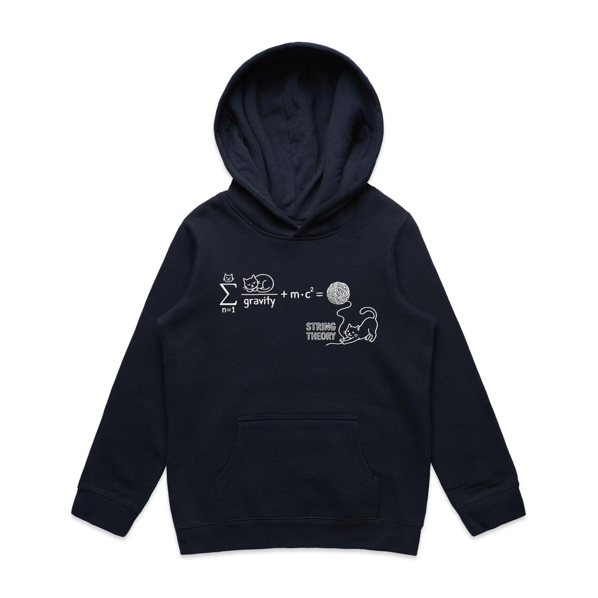 Cat String Theory Physics Kids AS Colour Hoodie