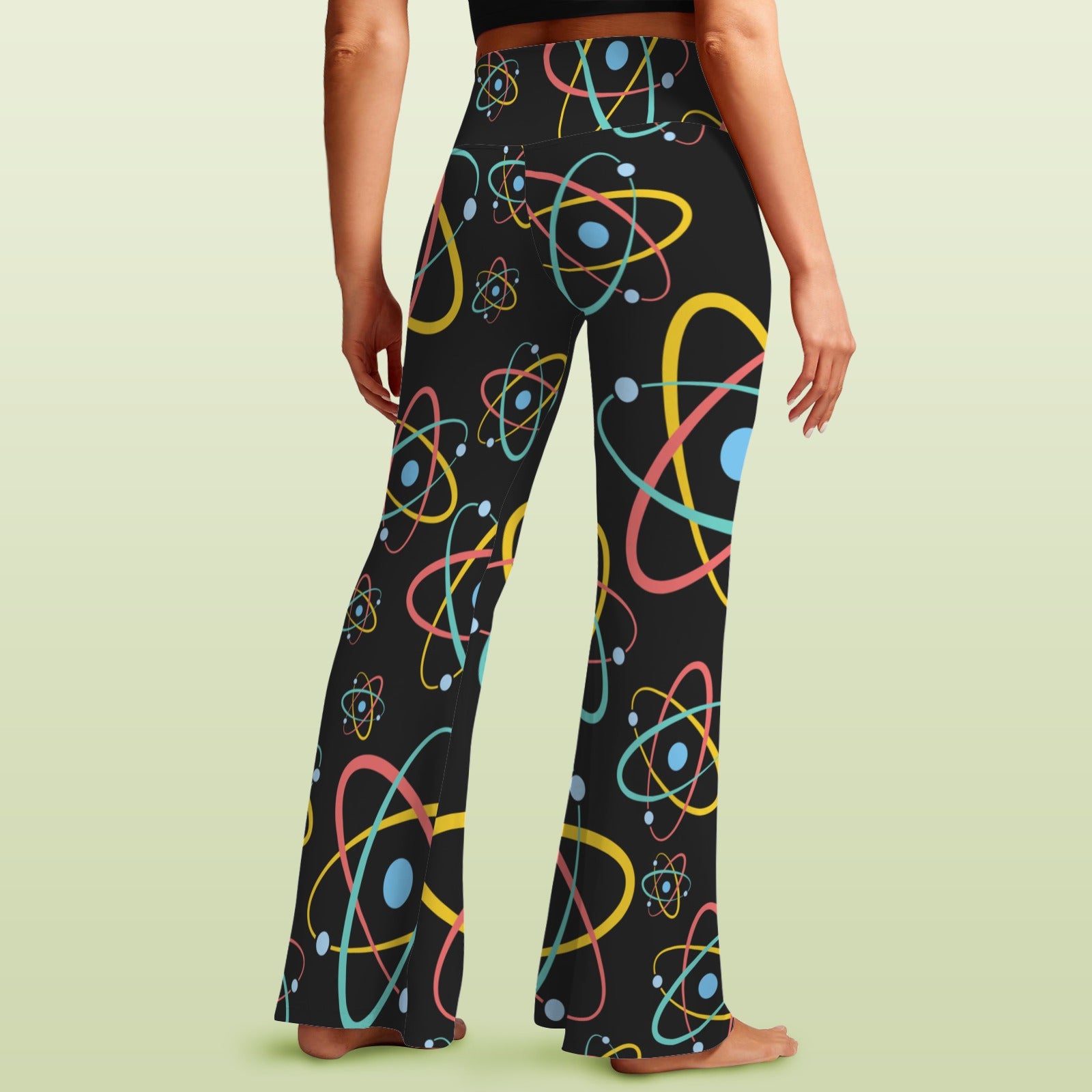 Atoms High Waist Crossover Tummy Control Flare Leggings High Waist Flare Leggings Printed Offshore Science
