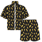 Lightning Bolts Women's Windbreaker Short Set Women's Windbreaker Short Set comic Printed Offshore