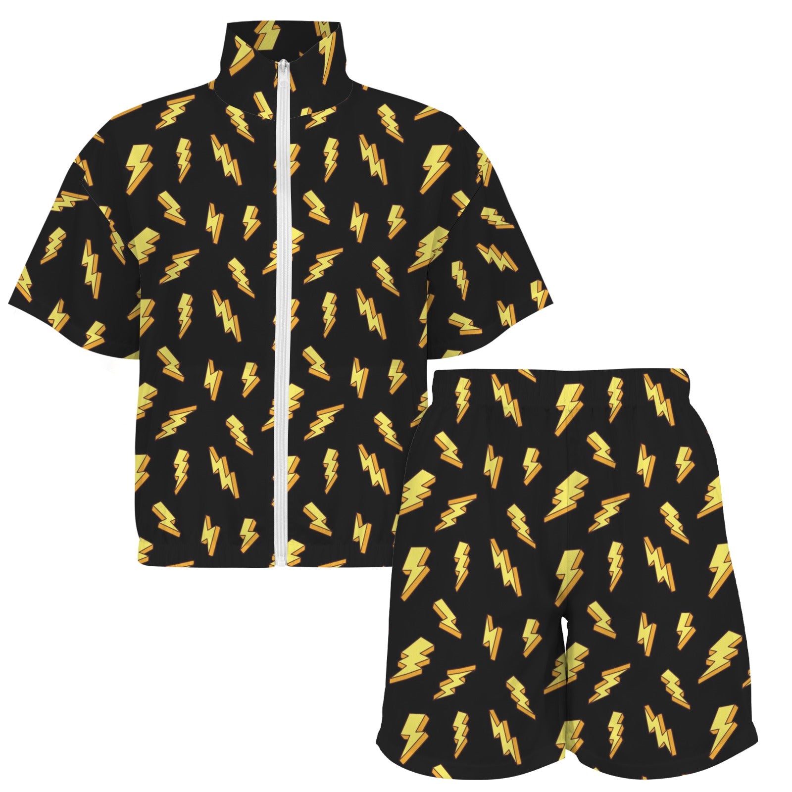 Lightning Bolts Women's Windbreaker Short Set Women's Windbreaker Short Set comic Printed Offshore