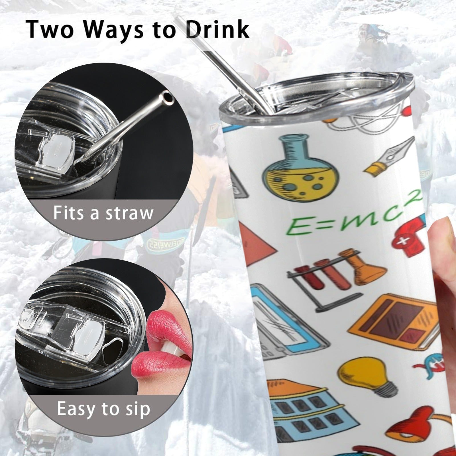 Science Time 20oz Tall Skinny Tumbler with Lid and Straw