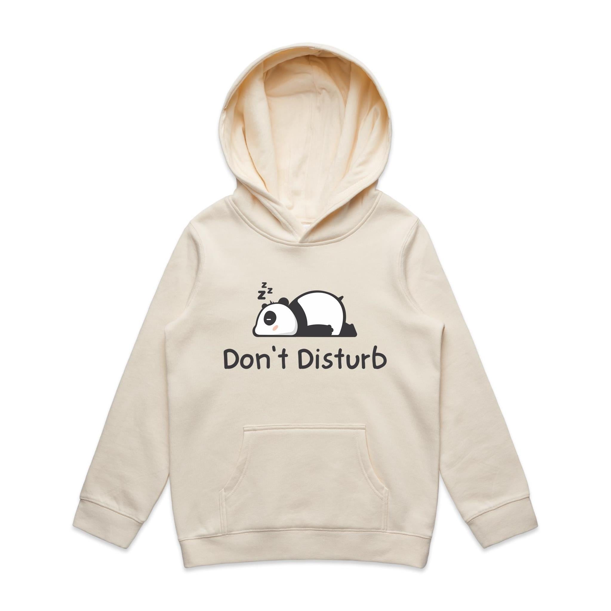 Panda, Don't Disturb - Kids Hoodie Ecru Kids Hoodie Printed In Australia