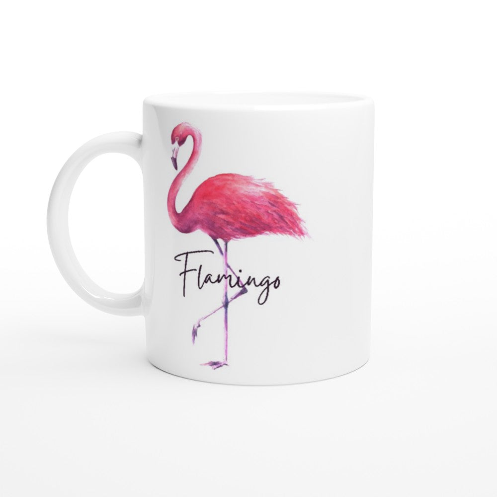 Flamingo - White 11oz Ceramic Mug White 11oz Mug animal Globally Fulfilled