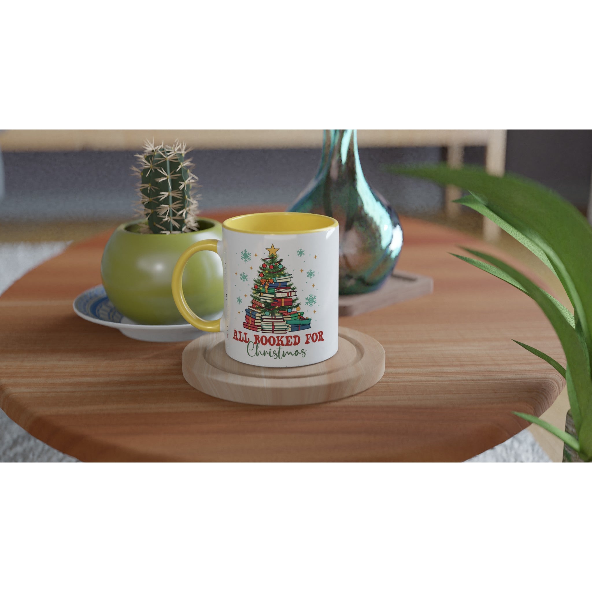 All Booked For Christmas White 11oz Ceramic Mug with Color Inside Colour 11oz Mug