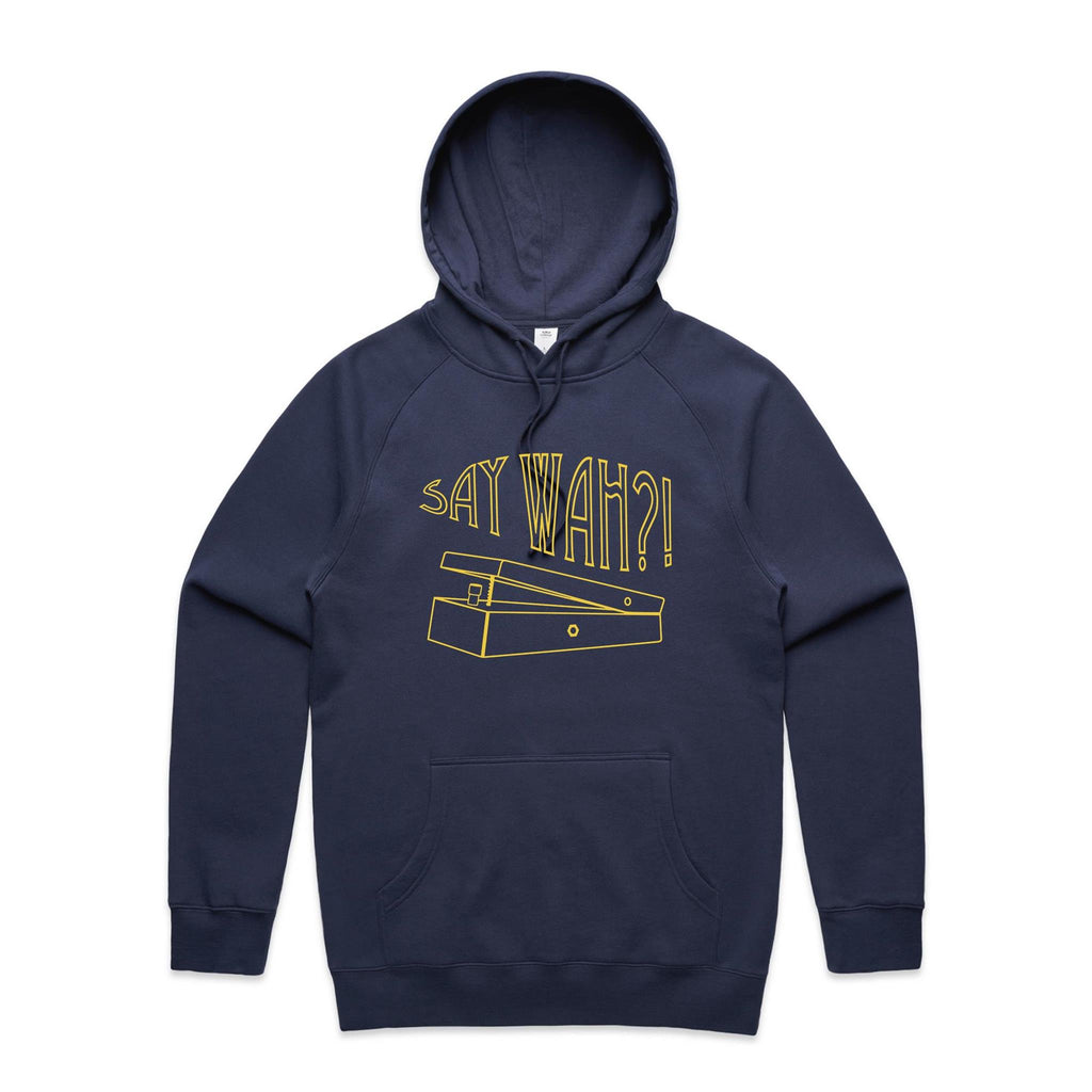 Say Wah, Guitar Pedal - Mens Hoodie Midnight Blue Mens Hoodie Music Printed In Australia