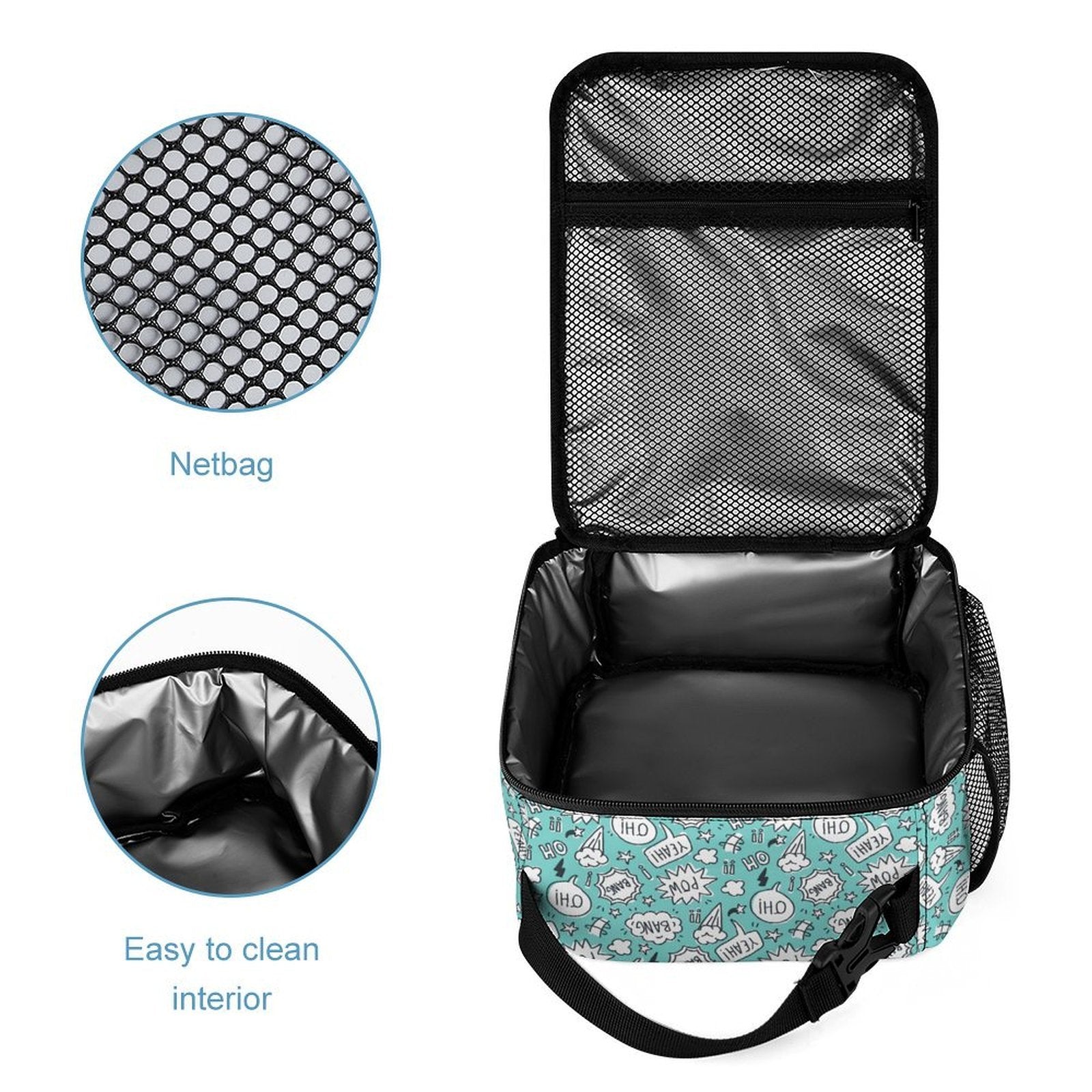 Comic Book Speech Bubbles Backpack, Lunch Bag & Pencil Case Set