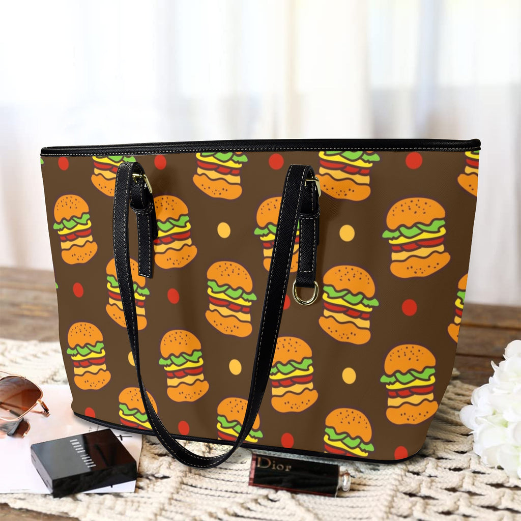 Burgers - Leather Tote Bag-Large