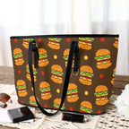 Burgers - Leather Tote Bag-Large