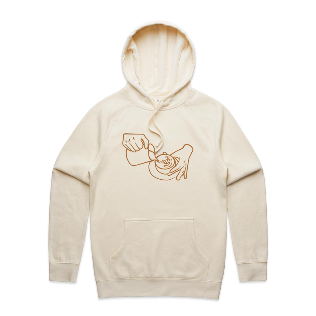 Barista - Mens Hoodie Ecru Mens Hoodie Coffee Printed In Australia