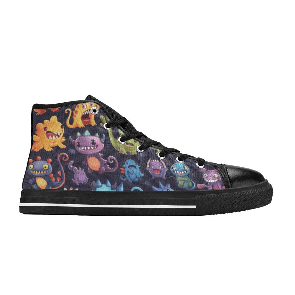 Monster Mania - Men's High Top Canvas Shoes