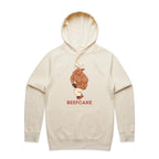 Beefcake, Gym Bull - Mens Hoodie Ecru Mens Hoodie animal Fitness Printed In Australia