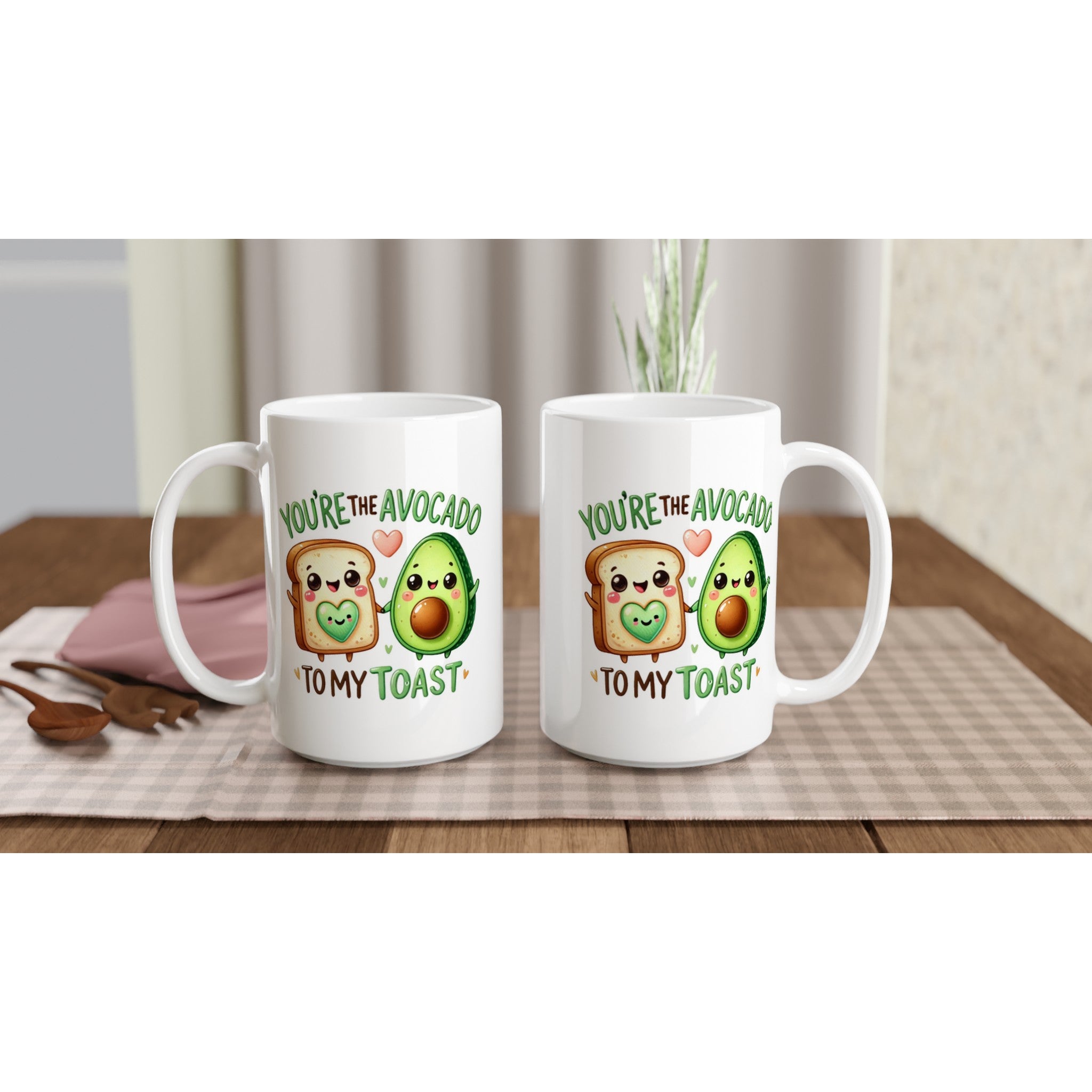You're The Avocado To My Toast, Valentine - White 15oz Ceramic Mug 15oz Mug Food Globally Fulfilled Love