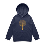 Music Tree - Kids Hoodie Midnight Blue Kids Hoodie Printed In Australia