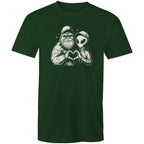 Alien Bigfoot Heart Hands - Mens T-Shirt Forest Green Mens T-shirt Love Printed In Australia Sci Fi