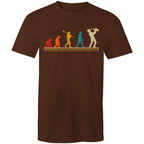 Saxophone Player Evolution - Mens T-Shirt Dark Chocolate Mens T-shirt Music Printed In Australia