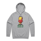 Music On, Worries Off - Mens Hoodie Grey Marle Mens Hoodie Music Printed In Australia