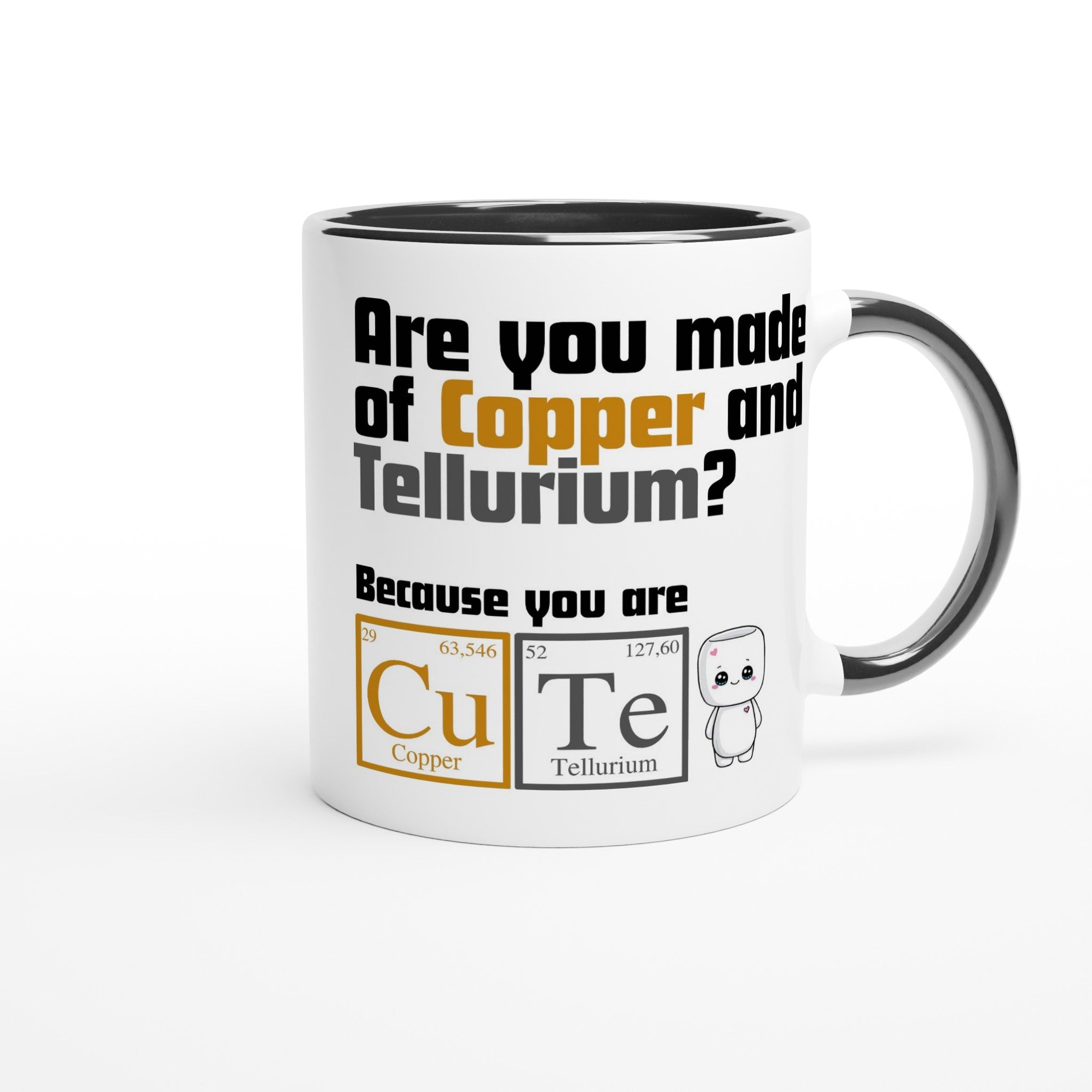 Cute, Periodic Table Of Elements - White 11oz Ceramic Mug with Colour Inside Colour 11oz Mug Globally Fulfilled Science