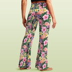 Flamingo Jungle High Waist Crossover Tummy Control Flare Leggings High Waist Flare Leggings animal Printed Offshore