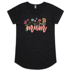 Mum, Flowers And Butterflies - Womens Scoop Neck T-Shirt