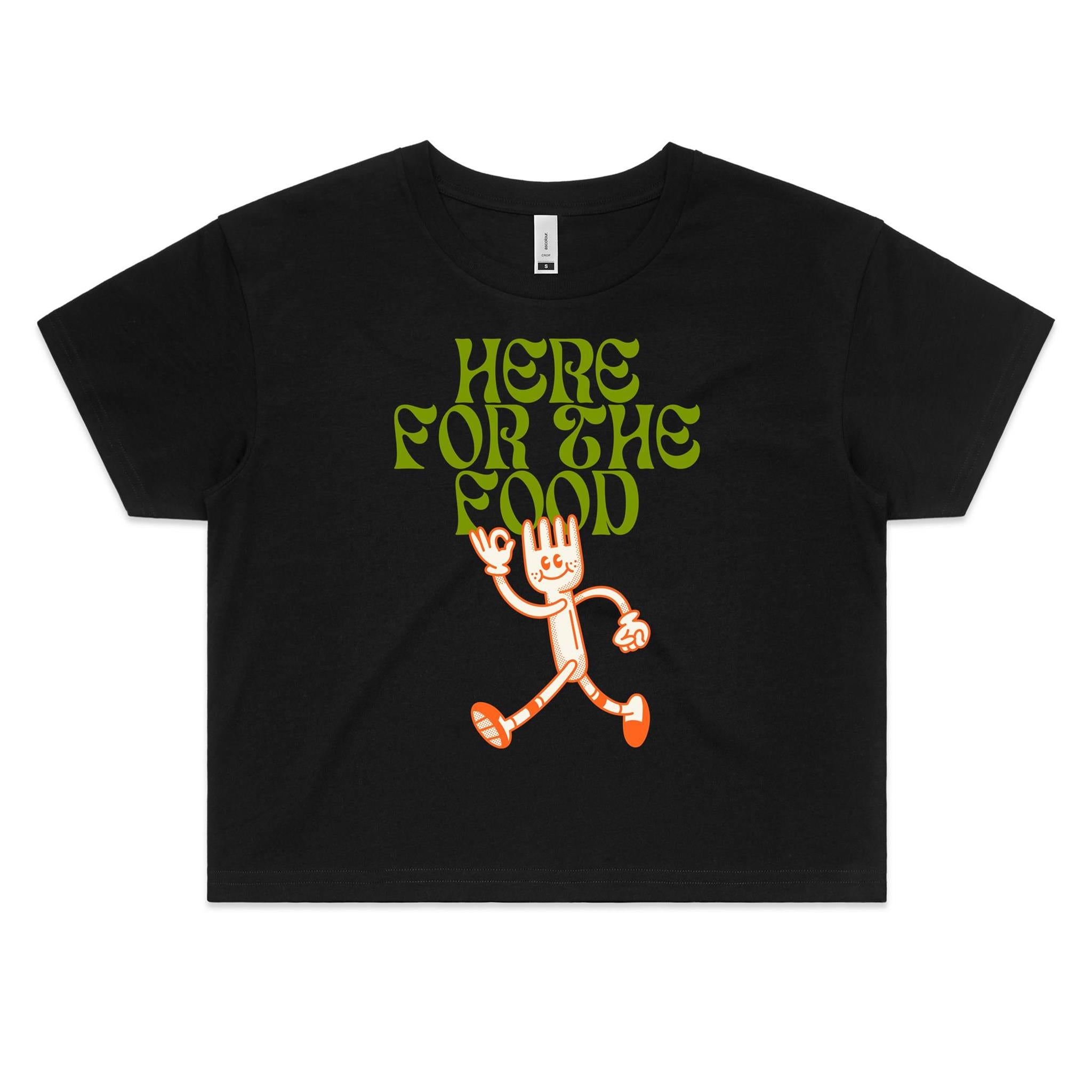 Here For The Food Women's AS Colour Crop Tee