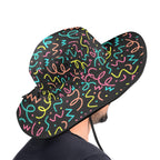 Squiggle Time Wide Brim Bucket Hat Wide Brim Bucket Hat Printed Offshore