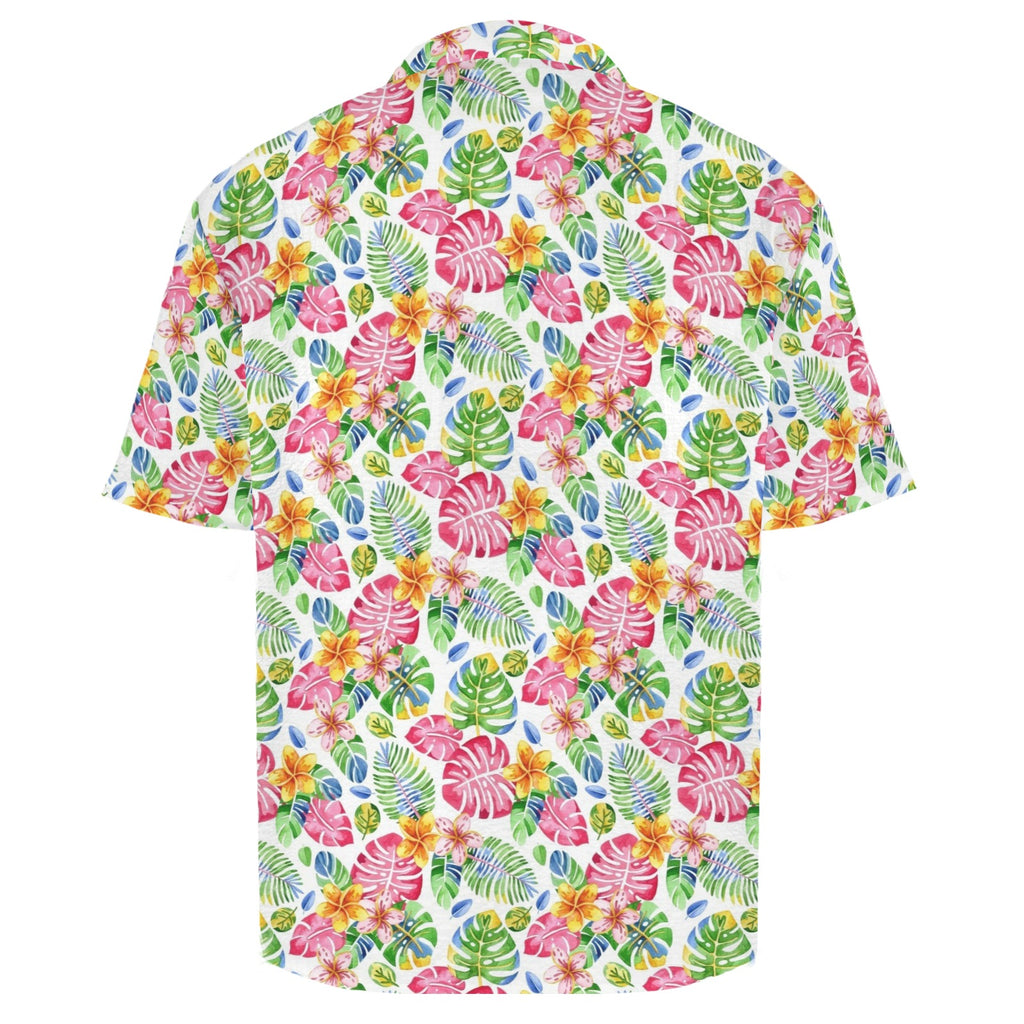 Bright Painted Tropical Men's Crinkle Hawaiian Shirt