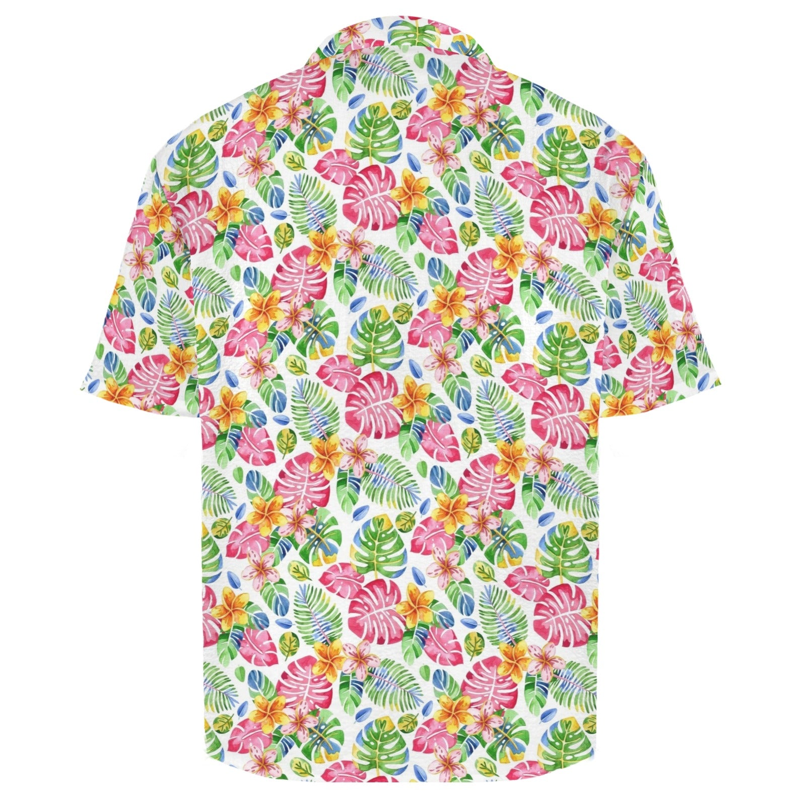 Bright Painted Tropical Men's Crinkle Hawaiian Shirt