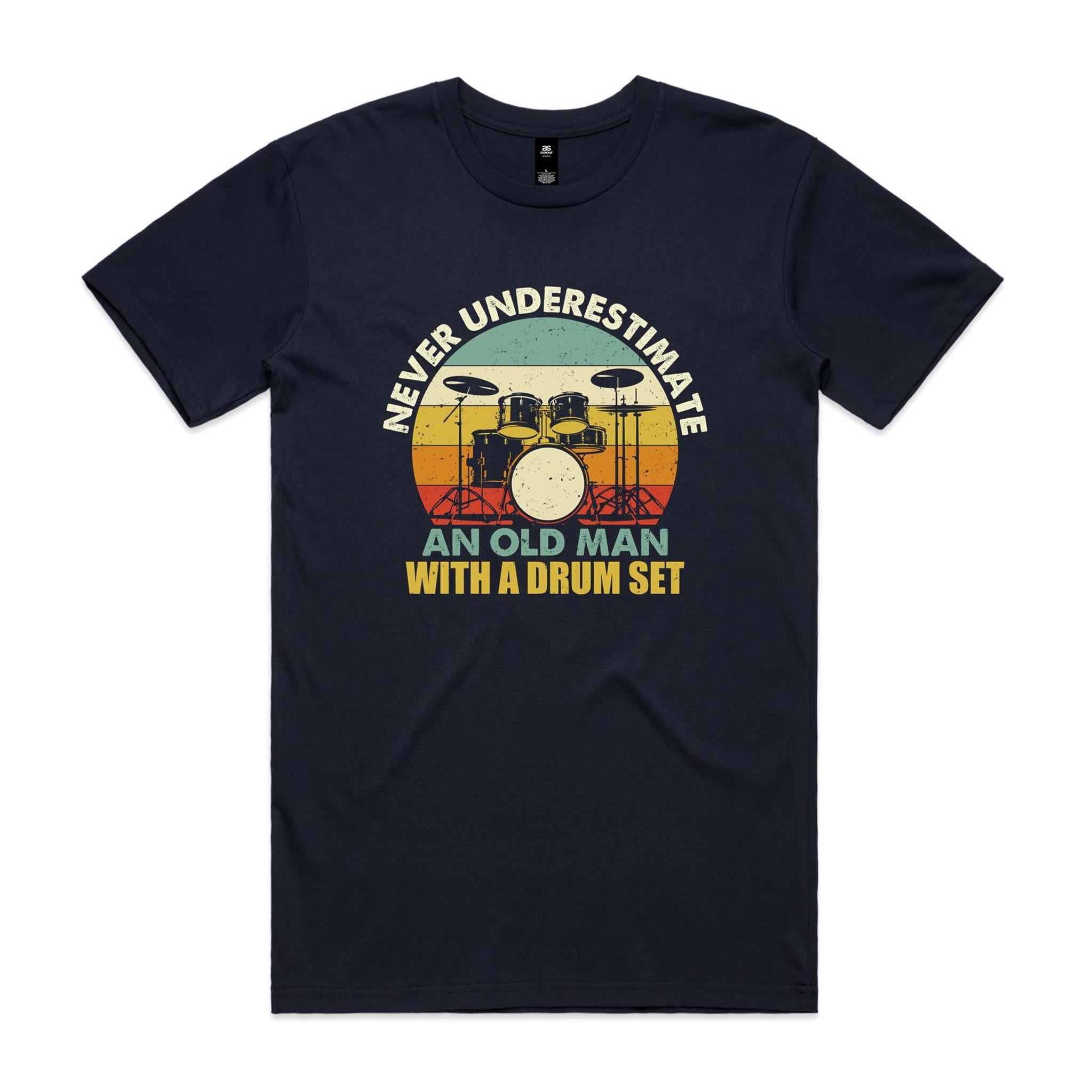 Never Underestimate An Old Man With A Drum Set - Mens T-shirt