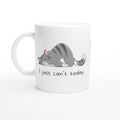 Personalised - Cat, I Just Can't Today - White 11oz Ceramic Mug with Colour Inside Ceramic White Personalised 11oz Mug animal customise Globally Fulfilled personalise