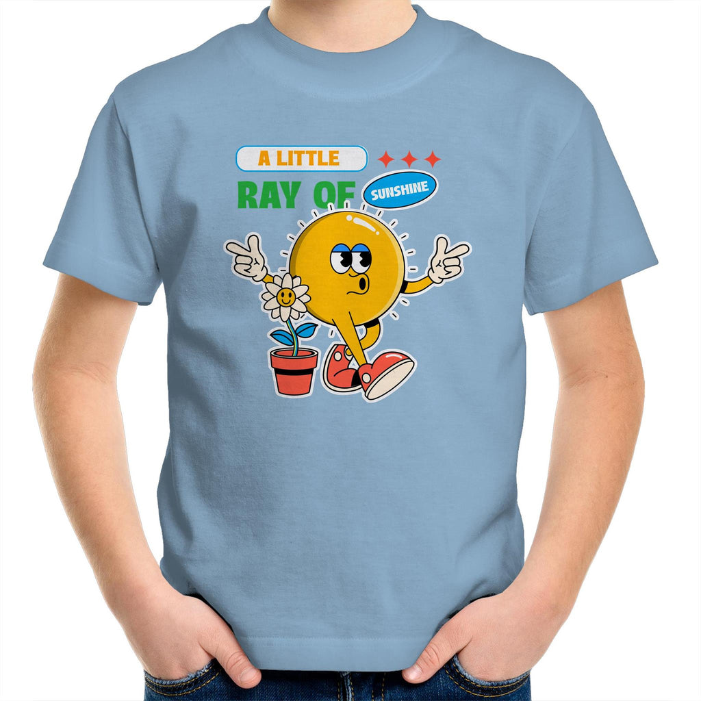 A Little Ray Of Sunshine - Kids Youth T-Shirt Carolina Blue Kids Youth T-shirt Positivity Printed In Australia